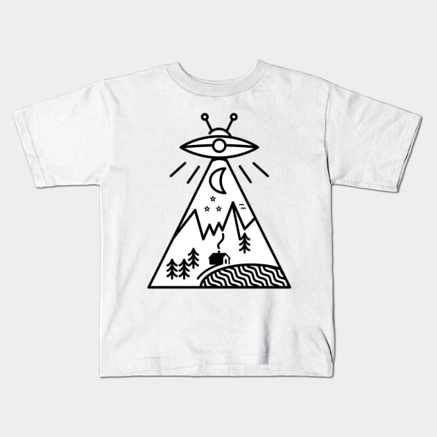 Landing Aliens Kids T-Shirt by uppermosteN